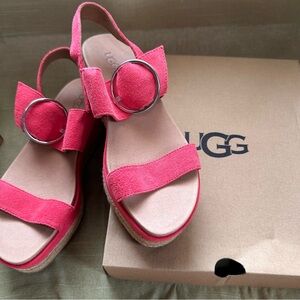 UGG Pink Sandals with Wide Straps